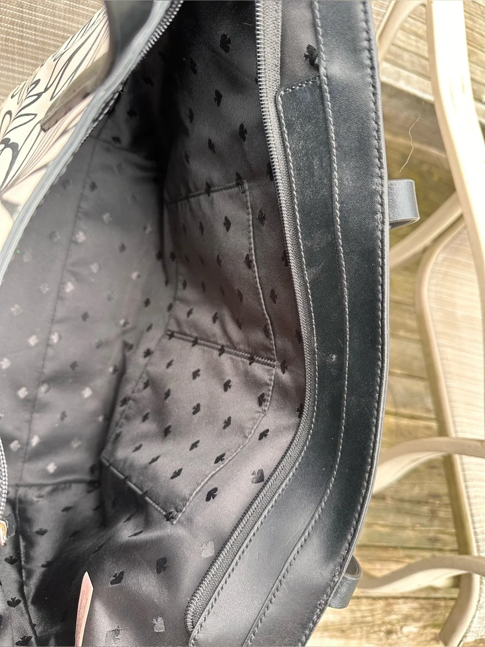 Kate Spade New York Rosa Daisy Tote Black White Designer - Picture 7 of 9